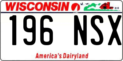 WI license plate 196NSX