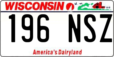 WI license plate 196NSZ