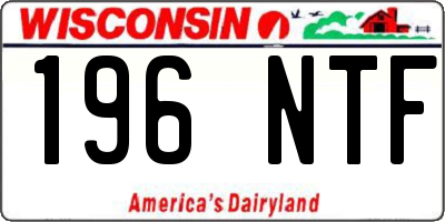 WI license plate 196NTF