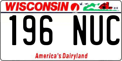 WI license plate 196NUC