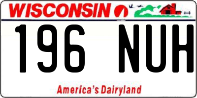 WI license plate 196NUH