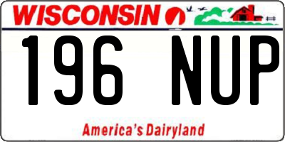 WI license plate 196NUP