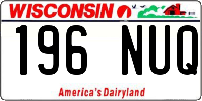 WI license plate 196NUQ