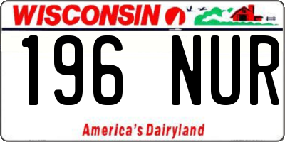 WI license plate 196NUR