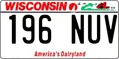 WI license plate 196NUV