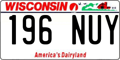 WI license plate 196NUY