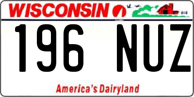 WI license plate 196NUZ
