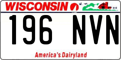 WI license plate 196NVN