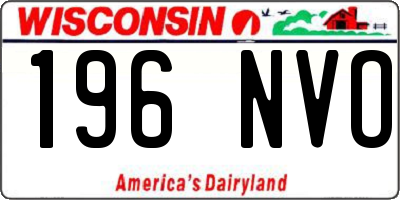 WI license plate 196NVO