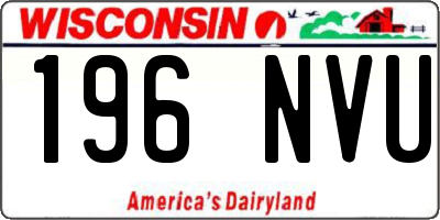 WI license plate 196NVU