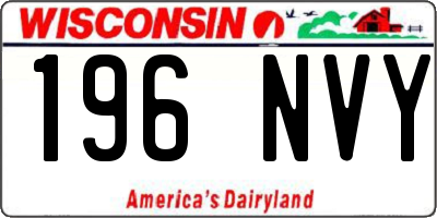 WI license plate 196NVY
