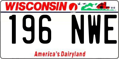 WI license plate 196NWE