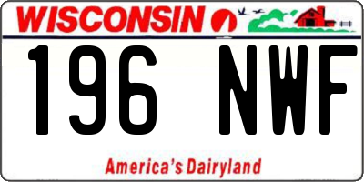 WI license plate 196NWF