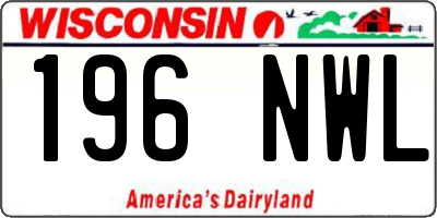 WI license plate 196NWL
