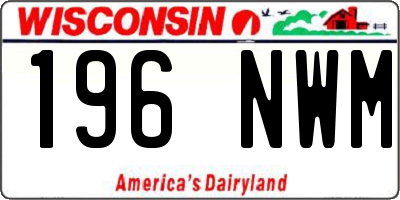 WI license plate 196NWM