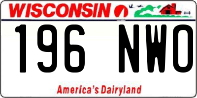 WI license plate 196NWO