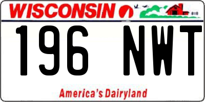 WI license plate 196NWT