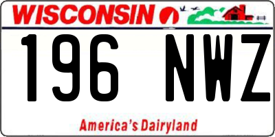 WI license plate 196NWZ