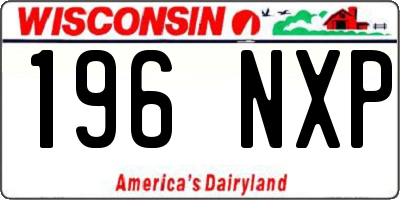 WI license plate 196NXP