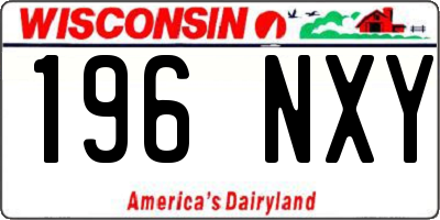 WI license plate 196NXY