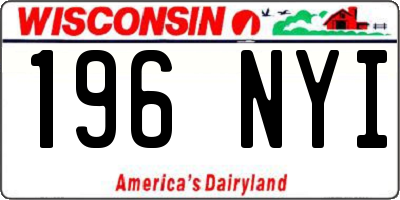 WI license plate 196NYI