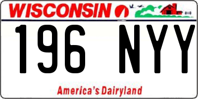 WI license plate 196NYY