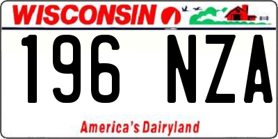 WI license plate 196NZA
