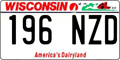WI license plate 196NZD