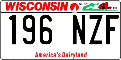 WI license plate 196NZF