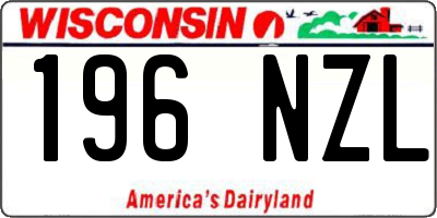 WI license plate 196NZL
