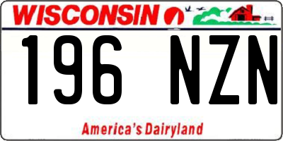 WI license plate 196NZN
