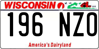 WI license plate 196NZO