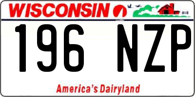 WI license plate 196NZP