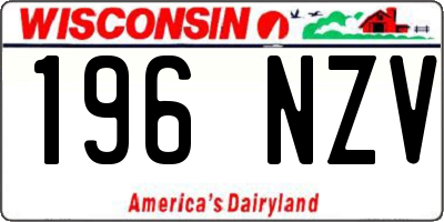 WI license plate 196NZV