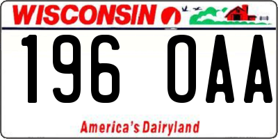 WI license plate 196OAA