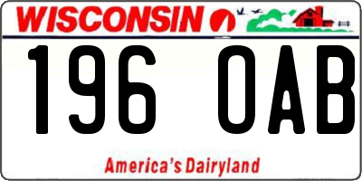WI license plate 196OAB
