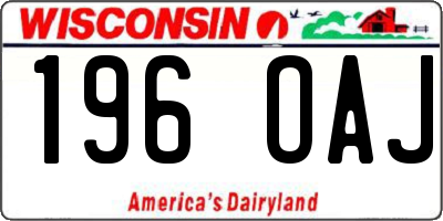 WI license plate 196OAJ