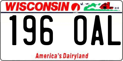 WI license plate 196OAL