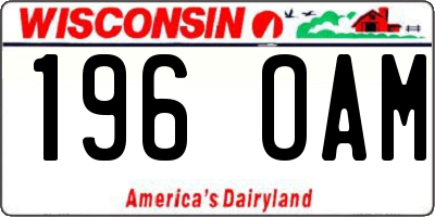 WI license plate 196OAM