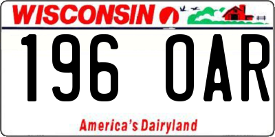 WI license plate 196OAR