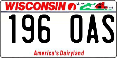 WI license plate 196OAS