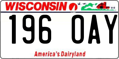 WI license plate 196OAY