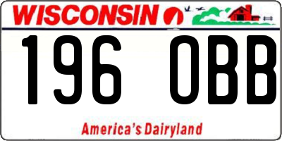 WI license plate 196OBB