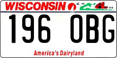WI license plate 196OBG