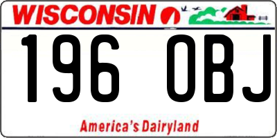 WI license plate 196OBJ