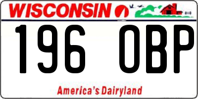 WI license plate 196OBP