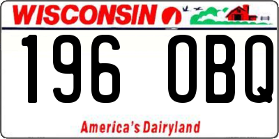 WI license plate 196OBQ