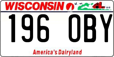 WI license plate 196OBY
