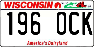 WI license plate 196OCK