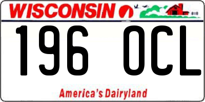 WI license plate 196OCL